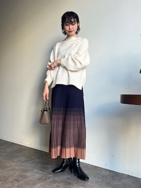 「服とコスメでなりたい自分に」｜「アイテム（その他）」を使った、M a k oさん（レディース・155cm）の冬コーディネート