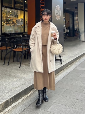 「Chez toi（シェトワ）のアイテム（ブルゾン）」を使った、M a k oさん（レディース・155cm）の冬コーディネート