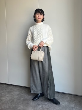 「Chez toi（シェトワ）のアイテム（ブーツ）」を使った、M a k oさん（レディース・155cm）の秋コーディネート