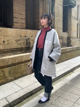 「Chez toi（シェトワ）のアイテム（その他アウター）」を使った、M a k oさん（レディース・155cm）の秋コーディネート