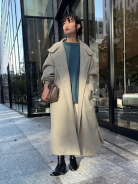 「Chez toi（シェトワ）のアイテム（その他アウター）」を使った、M a k oさん（レディース・155cm）の秋コーディネート