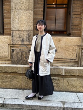 「Chez toi（シェトワ）のアイテム（その他アウター）」を使った、M a k oさん（レディース・155cm）の秋コーディネート