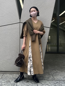 「Chez toi（シェトワ）のアイテム（ブーツ）」を使った、M a k oさん（レディース・155cm）の秋コーディネート