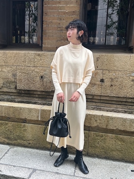 「Chez toi（シェトワ）のアイテム（ブーツ）」を使った、M a k oさん（レディース・155cm）の秋コーディネート