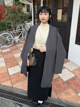 「Chez toi（シェトワ）のアイテム（その他アウター）」を使った、M a k oさん（レディース・155cm）の秋コーディネート