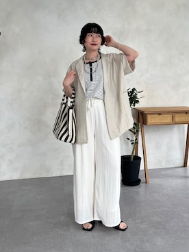 「アイテム（ジャケット/アウター）」を使った、M a k oさん（レディース・155cm）の春コーディネート
