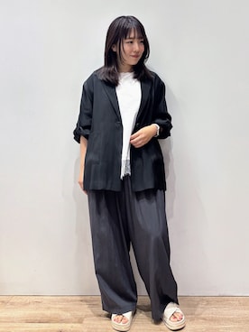 「OPAQUE.CLIP（オペークドットクリップ）のアイテム（Tシャツ/カットソー）」を使った、haraさん（レディース・155cm）の夏コーディネート