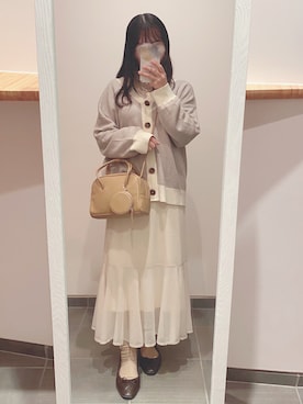 「apres jour（アプレジュール）のアイテム（バレエシューズ）」を使った、saeさん（レディース・157cm）の冬コーディネート