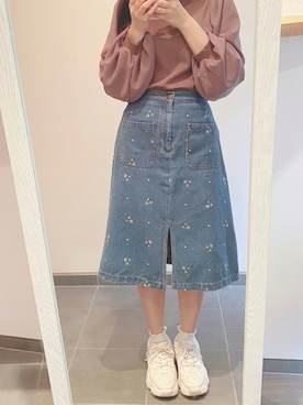 「花柄スカート」｜saeさん（レディース・157cm・10代）の夏コーディネート