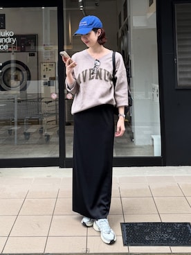 「アイテム（ブラック系）」を使った、Hikariさん（レディース・169cm）の冬コーディネート