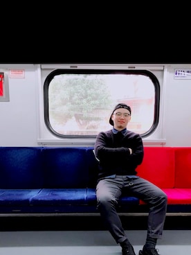 「KEEN（キーン）のアイテム（ブラック系）」を使った、陳京魁さん（メンズ・167cm）の夏コーディネート