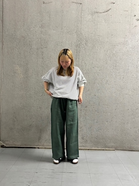 「URBAN RESEARCH DOORS（アーバンリサーチドアーズ）のタックフライスワイドTシャツ（Tシャツ/カットソー、ホワイト系）」を使った、manamiさん（レディース・146cm）の春コーディネート