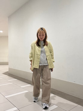 「URBAN RESEARCH DOORS（アーバンリサーチドアーズ）のリネンカーブスリーブブラウス（シャツ/ブラウス、イエロー系）」を使った、manamiさん（レディース・146cm）の春コーディネート