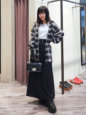 「PAGEBOY（ページボーイ）のレースアップアソートナロースカート（スカート）」を使った、いっしぃさん（レディース・154cm）の秋コーディネート