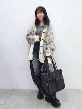 「PBLIM（ページボーイリム）の《UNISEX》スラブブリーチデニム（デニムパンツ）」を使った、いっしぃさん（レディース・154cm）の秋コーディネート