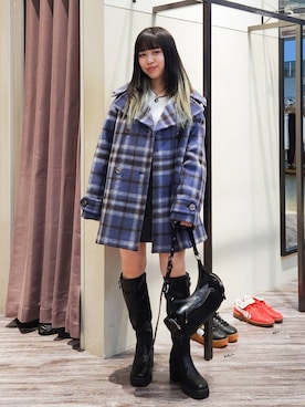 「アイテム（チェスターコート）」を使った、いっしぃさん（レディース・154cm）の秋コーディネート