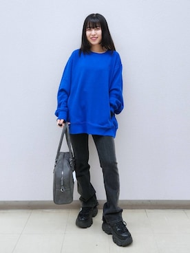 「PBLIM（ページボーイリム）のアイテム（Tシャツ/カットソー）」を使った、いっしぃさん（レディース・154cm）の秋コーディネート