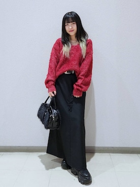 「クリスマス」｜「アイテム（アクセサリー）」を使った、いっしぃさん（レディース・154cm）の秋コーディネート