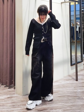 「PAGEBOY（ページボーイ）の【ステンレス素材】ロングボールチェーンネックレス（ネックレス）」を使った、いっしぃさん（レディース・154cm）の秋コーディネート