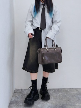 「PBLIM（ページボーイリム）のアイテム」を使った、いっしぃさん（レディース・154cm）の春コーディネート