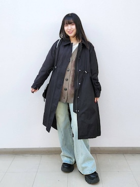 「アイテム（モッズコート）」を使った、いっしぃさん（レディース・154cm）の冬コーディネート