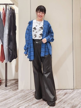 「PAGEBOY（ページボーイ）のアイテム（デニムパンツ）」を使った、いっしぃさん（レディース・154cm）の夏コーディネート