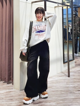 「PAGEBOY（ページボーイ）の【ステンレス素材】ロングボールチェーンネックレス（ネックレス）」を使った、いっしぃさん（レディース・154cm）の秋コーディネート