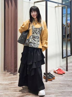 「アイテム（ボストンバッグ、グレー系）」を使った、いっしぃさん（レディース・154cm）の秋コーディネート