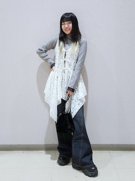 「アイテム（チュニック）」を使った、いっしぃさん（レディース・154cm）の冬コーディネート