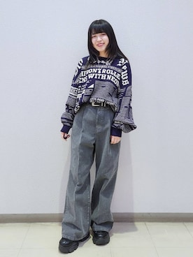 「PBLIM（ページボーイリム）のアイテム」を使った、いっしぃさん（レディース・154cm）の冬コーディネート