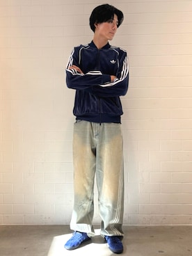 「アイテム（ジャージ）」を使った、OKさん（メンズ・183cm）の秋コーディネート