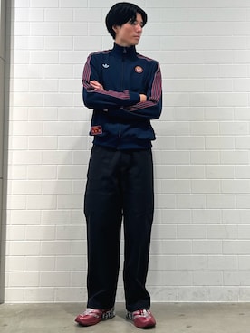 「アイテム（ジャージ）」を使った、OKさん（メンズ・183cm）の秋コーディネート