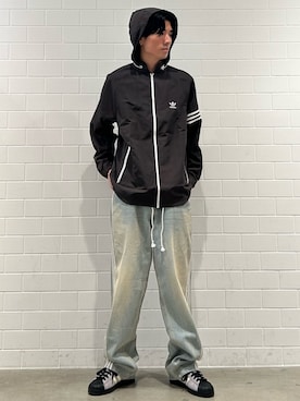 「アイテム（ナイロンジャケット）」を使った、OKさん（メンズ・183cm）の秋コーディネート