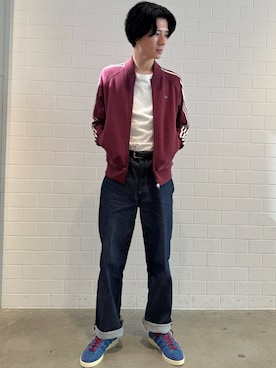 「アイテム（ジャージ）」を使った、OKさん（メンズ・183cm）の秋コーディネート