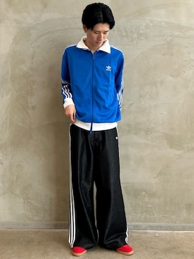 「アイテム（ジャージ）」を使った、OKさん（メンズ・183cm）の夏コーディネート
