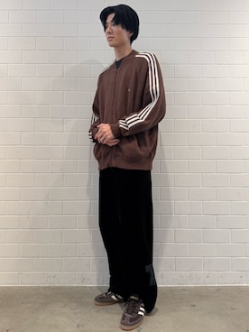 「アイテム（ジャージ）」を使った、OKさん（メンズ・183cm）の秋コーディネート