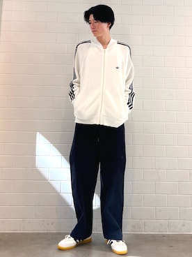 「アイテム（ジャージ）」を使った、OKさん（メンズ・183cm）の秋コーディネート