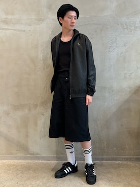 「アイテム（ナイロンジャケット）」を使った、OKさん（メンズ・183cm）の夏コーディネート