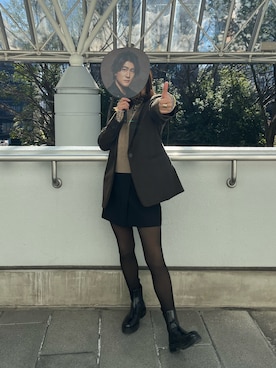 「アイテム（ベスト）」を使った、mさん（レディース・157cm・20代）の秋コーディネート