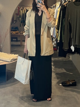 「アイテム（キャミソール、グリーン系）」を使った、mさん（レディース・157cm）の秋コーディネート