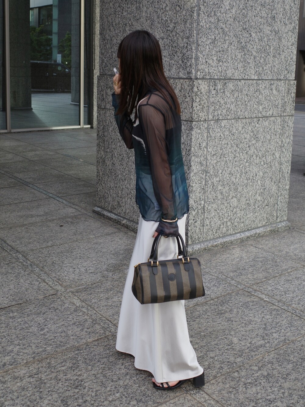 h beauty&youth レーヨンナイロンマキシスカート H BEAUTY&YOUTH UNITED ARROWS（エイチビューティーアンドユース