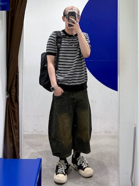 「ALAND（エーランド）の【UNISEX】ALAND／バックパック（バックパック/リュック、ブラック系）」を使った、863yさん（メンズ）の春コーディネート