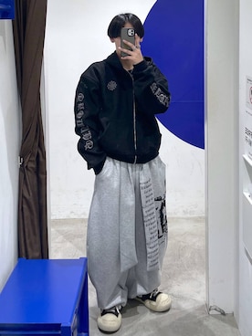 「アイテム（スウェットパンツ）」を使った、863yさん（メンズ・170cm・20代）の冬コーディネート