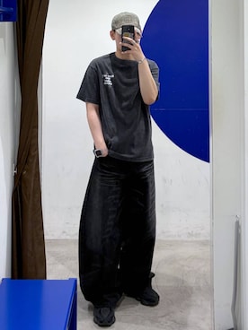 「LAND MUSEUM（ランドミュージアム）のLAND MUSEUM／ステッチBALL CAP（キャップ、グリーン系）」を使った、863yさん（メンズ）の春コーディネート