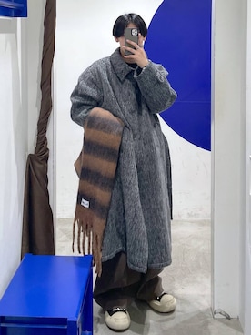 「アイテム（ステンカラーコート）」を使った、863yさん（メンズ・170cm・20代）の冬コーディネート