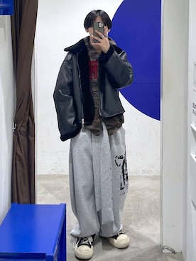 「アイテム（ムートンコート）」を使った、863yさん（メンズ・170cm・20代）の冬コーディネート