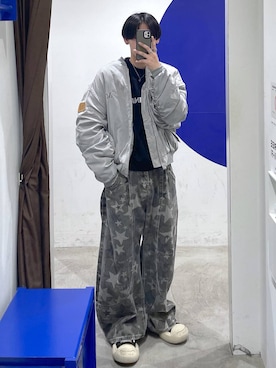 「アイテム（MA-1）」を使った、863yさん（メンズ・170cm）の冬コーディネート