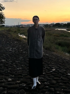 「アイテム（パンプス）」を使った、aさん（レディース・163cm）の秋コーディネート