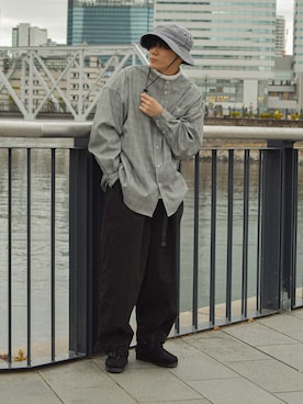 「韓国コーデ」｜「アイテム（モカシン/デッキシューズ）」を使った、しゃちょーさん（メンズ・169cm）の冬コーディネート