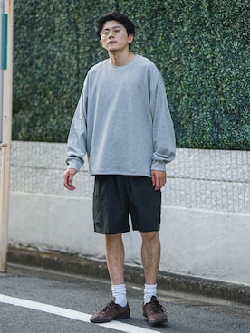 「ハーフパンツ」｜しゃちょーさん（メンズ・169cm）の秋コーディネート